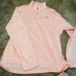 Nike dri fit baby pink running 1/4 zip XXL